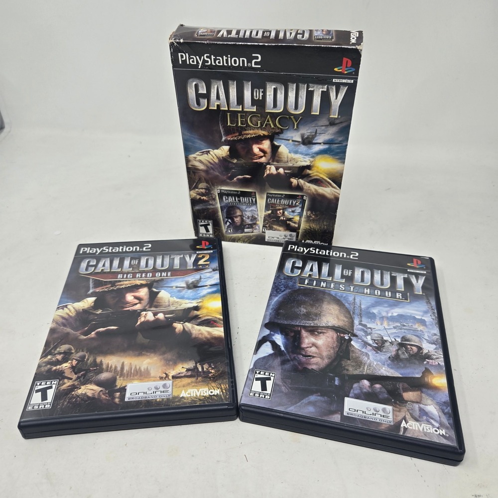 Call of Duty Legacy Sony PlayStation 2 PS2 Finest Hour Big Red One Bundle CIB